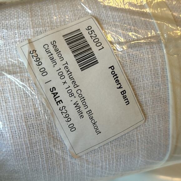 Pottery Barn Seaton Textured Cotton Blackout Curtain 3 in 1 Pole Top 100" x 108" - Picture 6 of 6